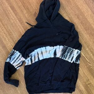 Original Use Black and White Tie-Dye Hoodie